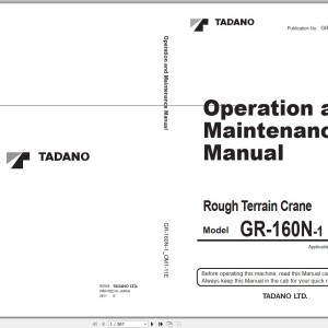 Tadano GR-160N-1 Operation Manual GR-160N-1_OM1-11E
