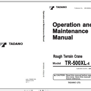 Tadano GR-500XL-1 Operation Manual GR-500XL-1_O3(U)-1E