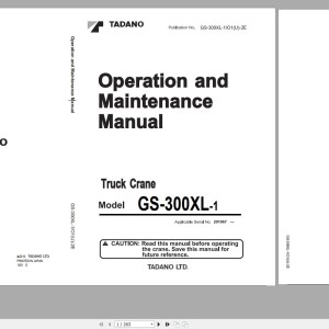 Tadano GS-300XL-1 Operation and Maintenance Manual GS-300XL-1_O1(U)-2E