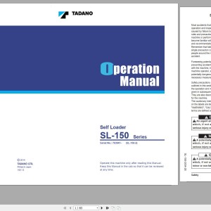 Tadano SL-150-2 Operation Manual SL-150-2_O4-2E