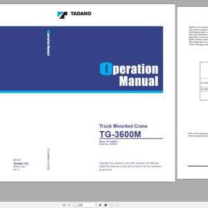Tadano TG-3600M-1 Operation Manual TG-3600M-1_O-02E