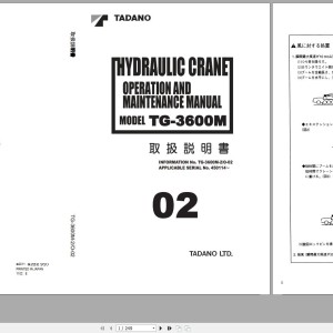 Tadano TG-3600M-2 Operation and Maintenance Manual TG-3600M-2_O-02