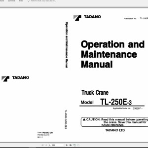 Tadano TL-250E-3 Operation Manual TL-250E-3_O5-2EJ