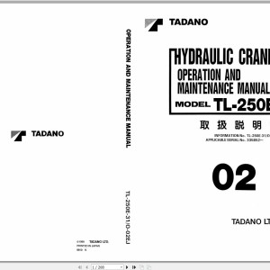 Tadano TL-250E-3 Operation Manual TL-250E-31_O-02EJ
