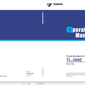 Tadano TL-300E-3 Operation Manual TL-300E-3_O-04EJ