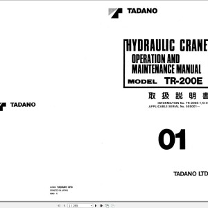 Tadano TR-200E-1 Operation Manual TR-200E-1_O-01