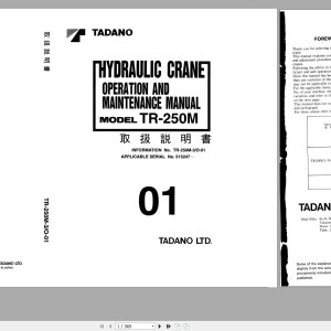 Tadano TR-200M-3 Operation and Maintenance Manual TR-200M-3_O-01