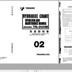 Tadano TR-200M-3 Operation and Maintenance Manual TR_200M-3_O-02