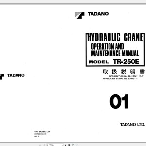 Tadano TR-250E-1 Operation Manual TR-250E-1_O-01