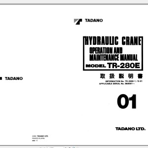 Tadano TR-280E-1 Operation Manual TR-280E-1_O-01