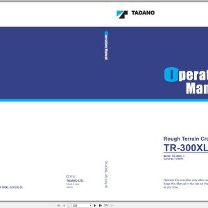 Tadano TR-300XL-3 Operation Manual TR-300XL-3_O1(U)-3E