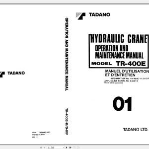 Tadano TR-400E-1 Operation Manual TR-400E-11_O-01F