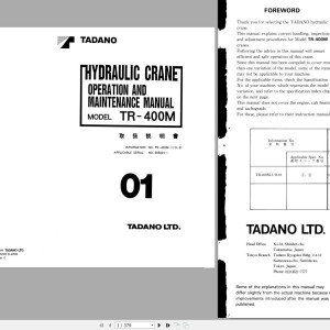 Tadano TR-440M-1 Operation and Maintenance Manual TR-440M-1_O-01