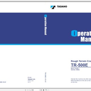 Tadano TR-500E-1 Operation Manual TR-500E-1_O-01