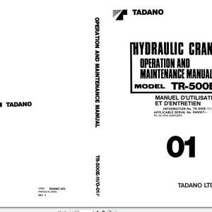 Tadano TR-500E-1 Operation Manual TR-500E-11_O-01F