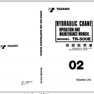 Tadano TR-500E-1 Operation Manual TR-500E-11_O-02