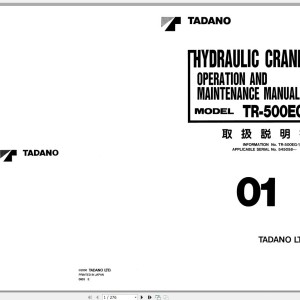 Tadano TR-500EG-1 Operation Manual TR-500EG-1_O-01