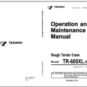 Tadano TR-600EXL-3 Operation Manual TR-600XL-3_O4(U)-1E