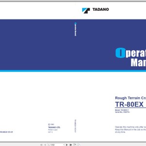 Tadano TR-80EX-1 FA0719 Operation Manual TR-80EX-1_O-01