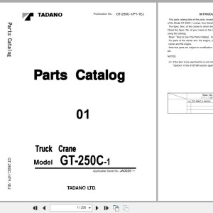 Tadano GT-250C-1 Parts Catalog GT-250C-1_P1-1EJ 2004 EN JP