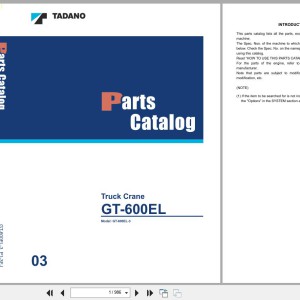 Tadano GT-600EL Parts Catalog GT-600EL-3_P1-3EJ EN JP
