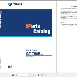 Tadano GT-750EL Parts Catalog GT-750EL-3_P1-2EJ EN JP
