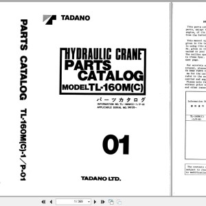 Tadano TL-160M(C) Parts Catalog TL-160M(C)-1_P-01 2000 EN JP