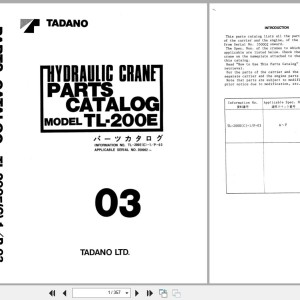 Tadano TL-200E Parts Catalog TL-200E(C)-1_P-03 2000 EN JP