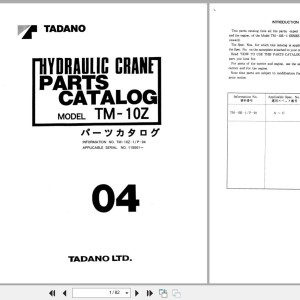 Tadano TM-10Z Parts Catalog TM-10Z-1_P-04 2000 EN JP