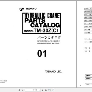 Tadano TM-30Z(C) Parts Catalog TM-30Z(C)-1_P-01 2000 EN JP