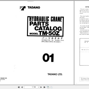 Tadano TM-50Z Parts Catalog TM-50Z-1_P-01 2000 EN JP