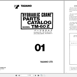 Tadano TM-60Z Parts Catalog TM-60Z-1_P-01 2000 EN JP
