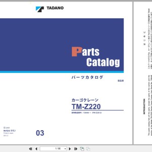 Tadano TM-Z220 Parts Catalog TM-Z220(B)-2_P-03 2005 EN JP