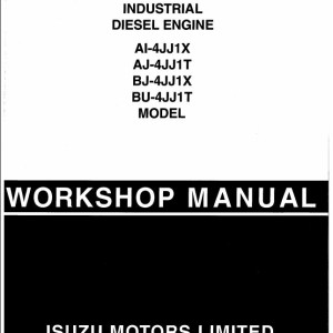 Isuzu Engine 4JJ1 Tier3 Operating Instruction Workshop Manual