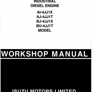 Isuzu Engine 4JJ1 Tier3 Tier4 Workshop Manual Operator Instruction