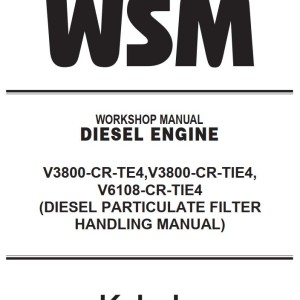 Kubota Engine V3800-CR Tier4 Workshop Manual