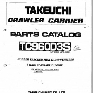 Takeuchi TC90D Operators Parts Manual