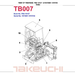 Takeuchi TB007 Parts Workshop Manual