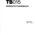 Takeuchi TB015 Parts Workshop Operators Manual