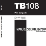 Takeuchi TB108 Parts Workshop Operators Manual