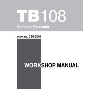 Takeuchi TB108 Workshop Operators Parts Manual