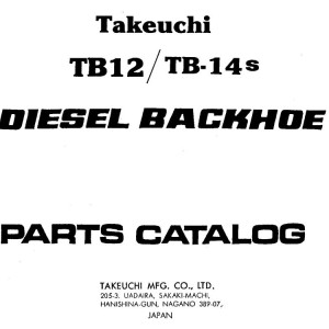 Takeuchi TB12 TB14S Parts Manual