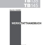 Takeuchi TB125 TB135 TB145 Parts Workshop Operators Manual