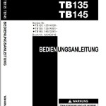 Takeuchi TB125 TB135 TB145 Parts Workshop Operators Manual