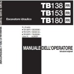 Takeuchi TB138FR TB153FR TB180FR Workshop Parts Operators Manual