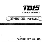Takeuchi TB15 Operators Parts Workshop Manual