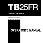 Takeuchi TB15FR TB25FR Workshop Parts Operators Manual