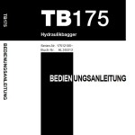 Takeuchi TB175 Parts Workshop Operators Manual