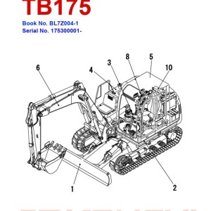 Takeuchi TB175 Parts Workshop Operators Manual