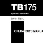 Takeuchi TB175 Workshop Parts Operators Manual
